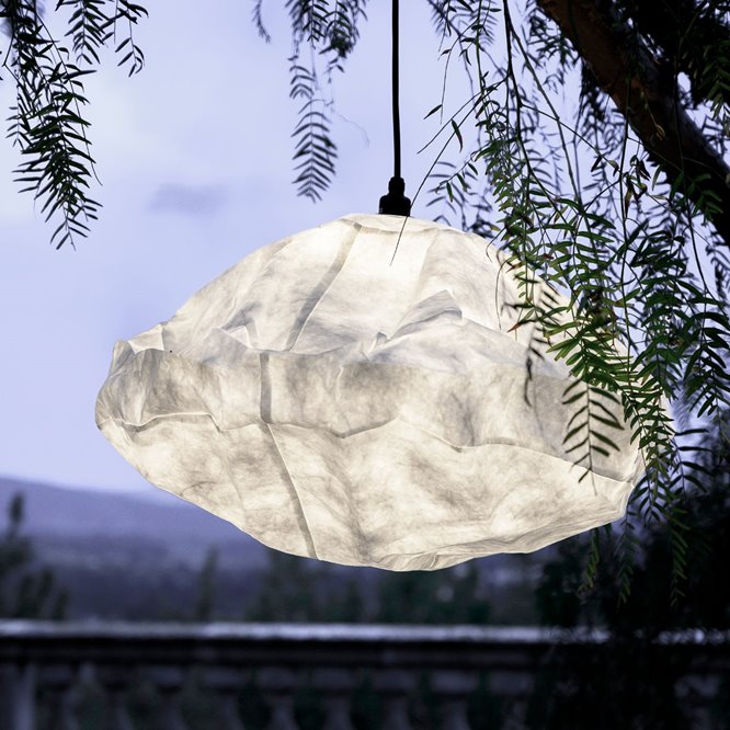 Duża zewnętrzna lampa chmura tyvek biała